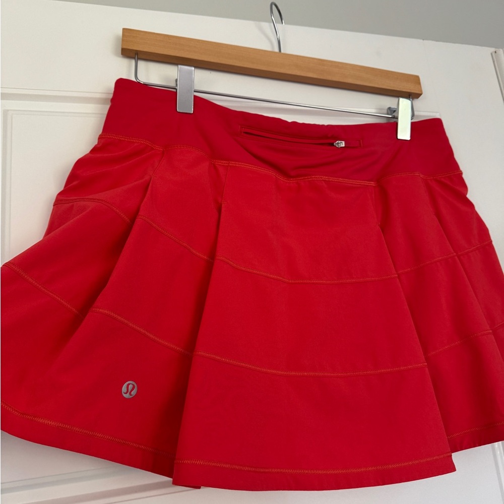 Lululemon Athletica Vibrant Red Pace Rival Skirt